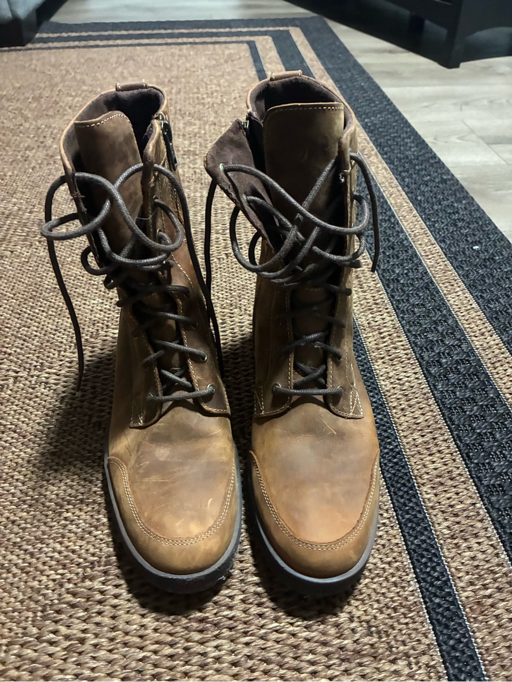 Timberland Men's Brown Leather Lace-Up Work Boots